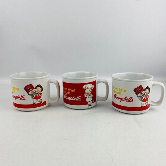 Campbell's Kids 3 Soup Mug Lot 2004 M'm M'm Good! Dishwasher Microwave Safe - Picture 2 of 8